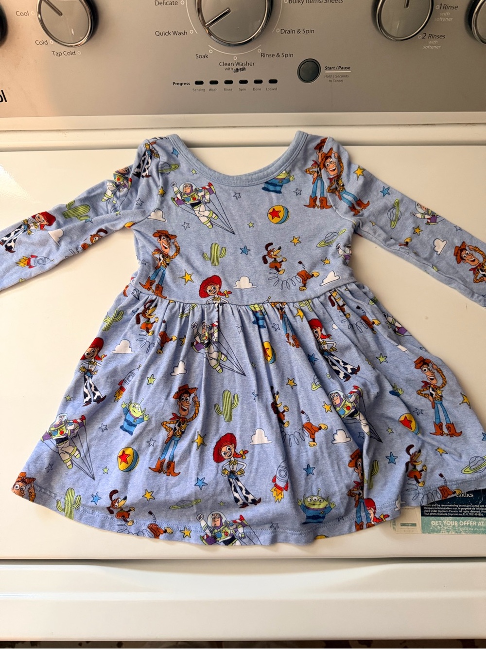 Little Sleepies Light Blue Toy Story Character Long-Sleeve Dress